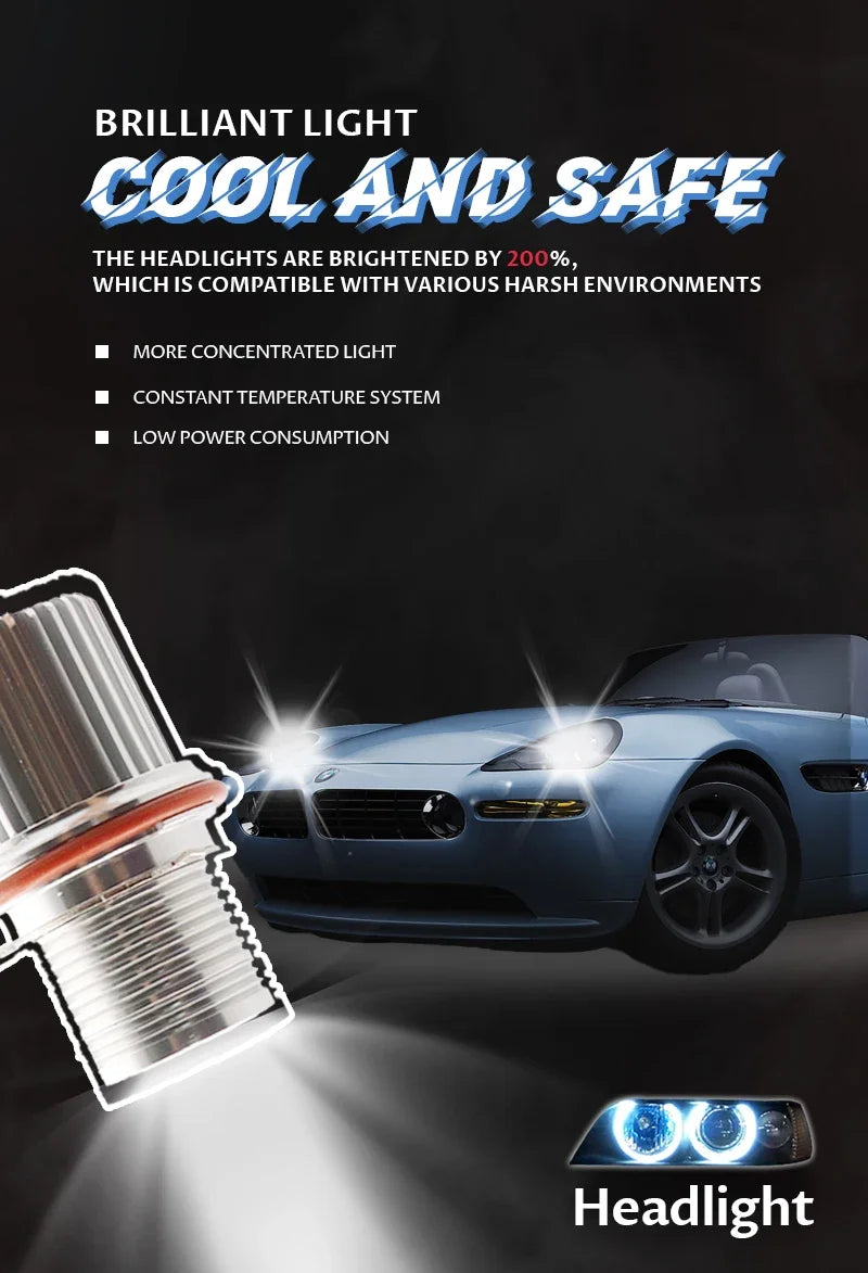 For BMW E39 E81 E82 E87 E88 X5 E53 E60 E61 E63 E64 X3 E83 120w Error Free LED Angel Eyes Marker Lights Bulbs White Top Quality