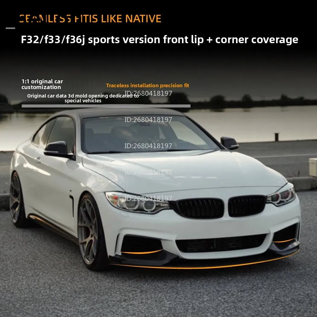 For BMW 4 Series Bmw F33 F32 14-20 Front Lip Front Shovel Front Wrap Corner Car Stickers Exterior Modification Accessories