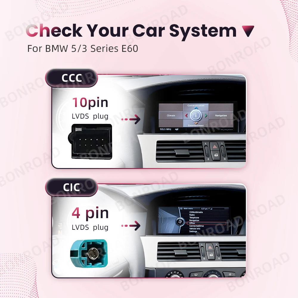 BONROAD Wireless Carplay Touch Screen For BMW 3 5 Series E60 E61 E62 E63 E90 E91 E92 Car Radio Multimedia Player Stereo GPS