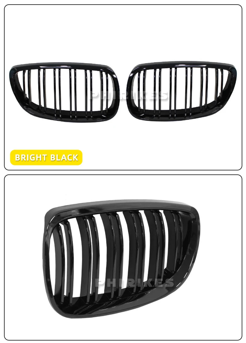 Front Bumper Kidney Grill For BMW E92 E93 M3 2006-2009 Gloss Black Dual Line Grille Car Styling Racing Grilles Replacement Part