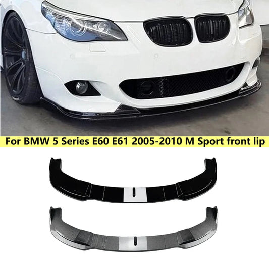 For BMW 5 Series E60 E61 525i 530i 540i 550i 2005-2010 M Sport front bumper lip splitter spoiler diffuser ABS body kit front lip