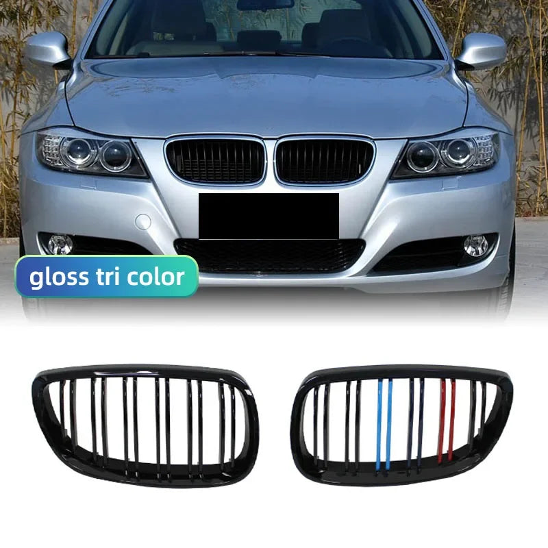 Front Bumper Kidney Grill For BMW E92 E93 M3 2006-2009 Gloss Black Dual Line Grille Car Styling Racing Grilles Replacement Part