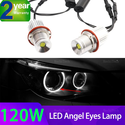 For BMW E39 E81 E82 E87 E88 X5 E53 E60 E61 E63 E64 X3 E83 120w Error Free LED Angel Eyes Marker Lights Bulbs White Top Quality