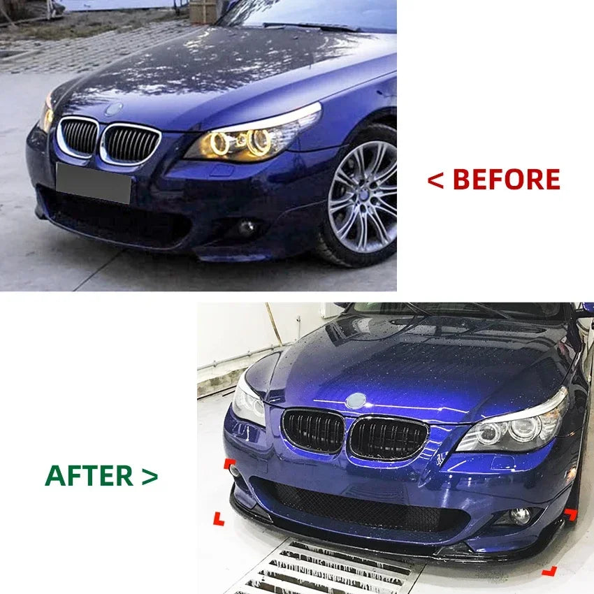 For BMW 5 Series E60 E61 525i 530i 540i 550i 2005-2010 M Sport front bumper lip splitter spoiler diffuser ABS body kit front lip