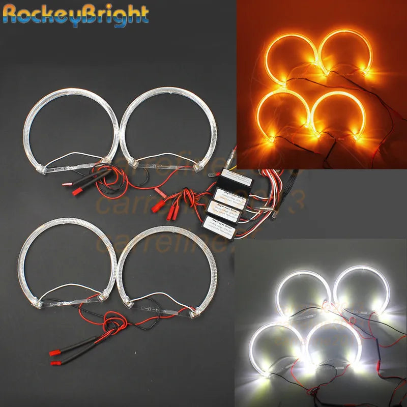 Rockeybright A+A LED angel eyes for BMW angel eye halo rings light E36 E38 E39 E46 projector white yellow crystal LED angel eyes