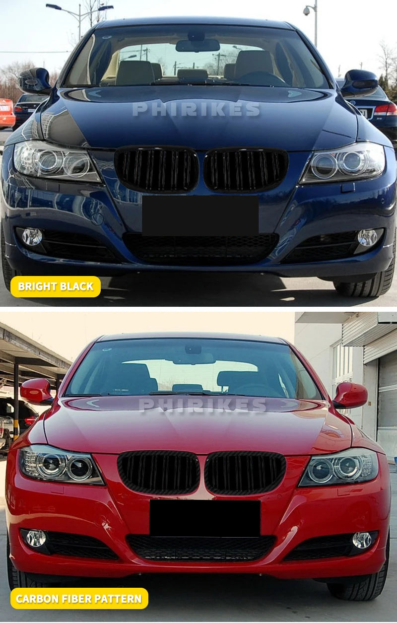 Front Bumper Kidney Grill For BMW E92 E93 M3 2006-2009 Gloss Black Dual Line Grille Car Styling Racing Grilles Replacement Part