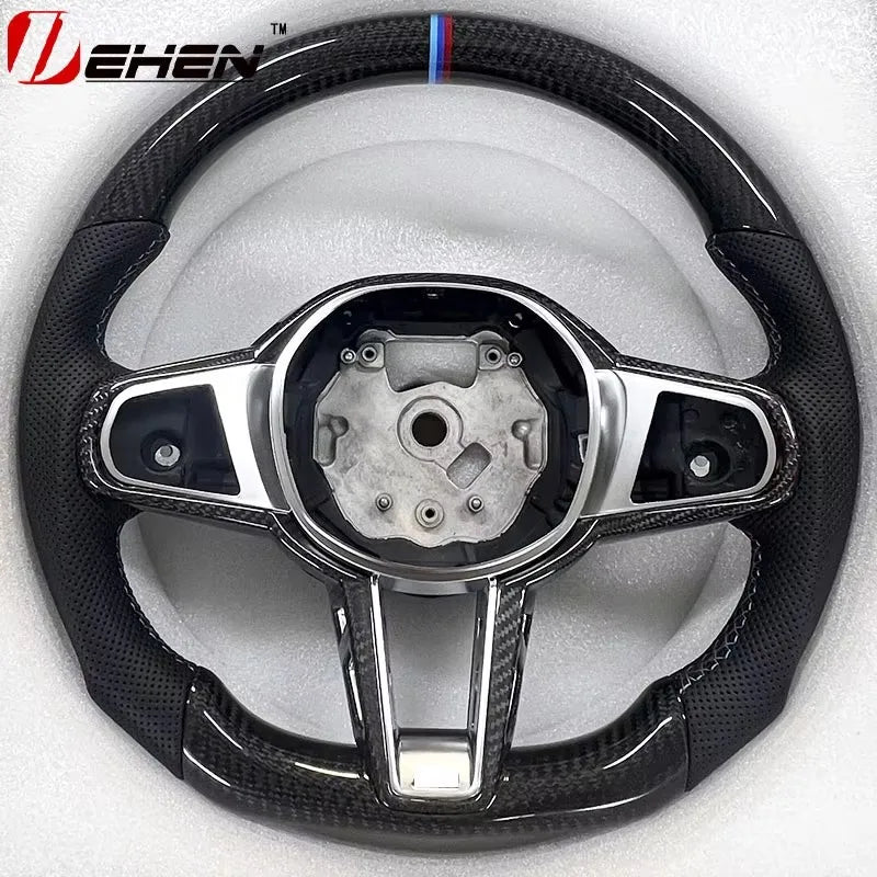 Carbon Fiber Steering Wheel For BMW New X3M X4M X5M X6M M5 F90 F95 F96 F97 F98 2019-2023 Old Upgrade New 2025 M4 Customized