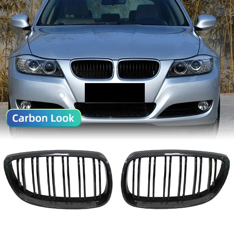 Front Bumper Kidney Grill For BMW E92 E93 M3 2006-2009 Gloss Black Dual Line Grille Car Styling Racing Grilles Replacement Part