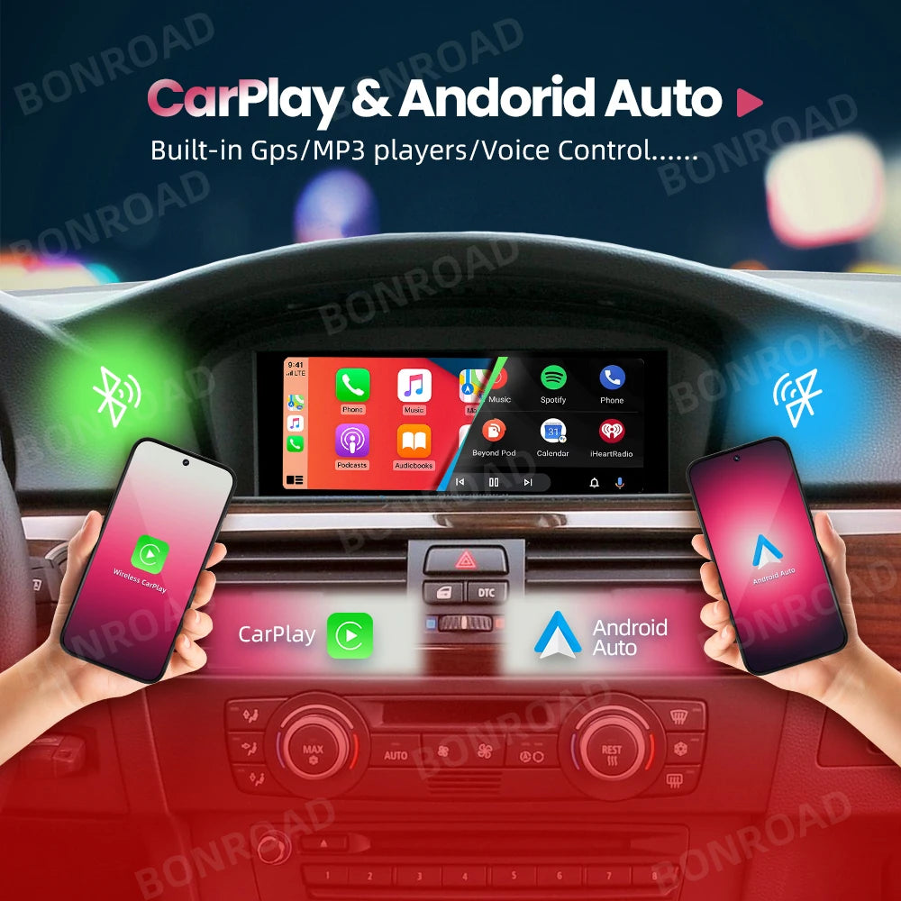 BONROAD Wireless Carplay Touch Screen For BMW 3 5 Series E60 E61 E62 E63 E90 E91 E92 Car Radio Multimedia Player Stereo GPS