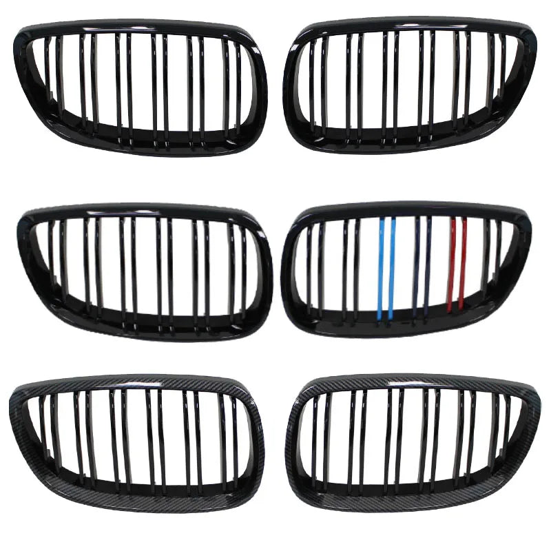 Front Bumper Kidney Grill For BMW E92 E93 M3 2006-2009 Gloss Black Dual Line Grille Car Styling Racing Grilles Replacement Part