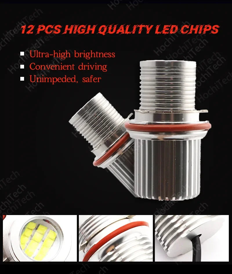 For BMW E39 E81 E82 E87 E88 X5 E53 E60 E61 E63 E64 X3 E83 120w Error Free LED Angel Eyes Marker Lights Bulbs White Top Quality